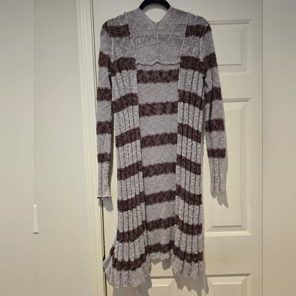 Free People Women's Free Spirit Stripe Cardigan in Lavender Combo Size SMALL - Picture 3 of 7